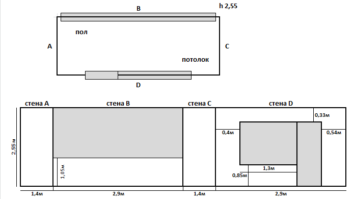 Схема типичного балкона в 9-этажке